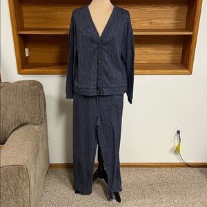 Women's Classic Gray Button-Up Pantsuit